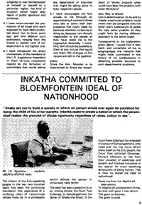 Inkatha committed to Bloemfontein ideal of nationhood