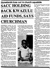 SACC holding back KwaZulu aid funds, says Churchman