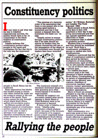 Constituency politics: rallying the people