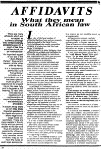 Affidavits: what they mean in South African law