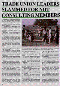 Trade Union leaders slammed for not consulting members 