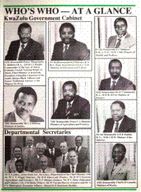 Whos who - at a glance: KwaZulu government c