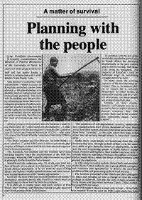 A matter of survival: planning with the people