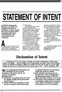 Statement of intent