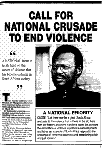 Call for national crusade to end violence