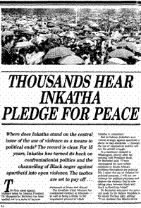 Thousands hear Inkatha pledge for peace