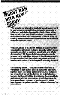 We should not allow the South African Government...