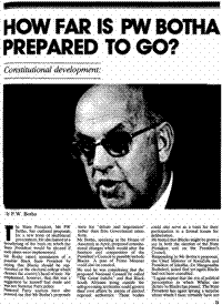 How far is PW Botha prepared to go: constitutional development