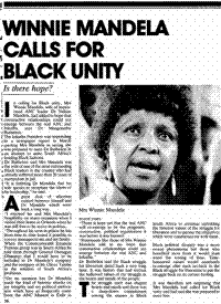 Winnie Mandela calls for Black unity: is there hope?