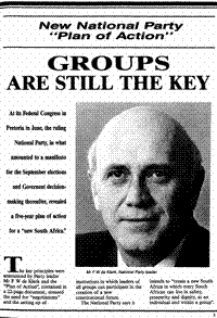New National Party Plan of Action: Groups are still the key