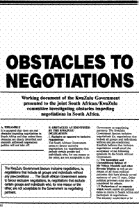 Obstacles to negotiation