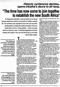 Historic conference decision opens Inkathas 