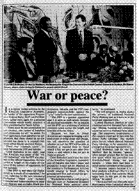 War or peace?