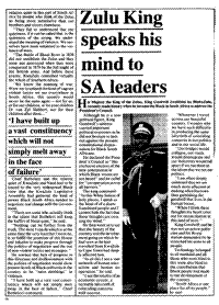 Zulu king speaks his mind to SA leaders