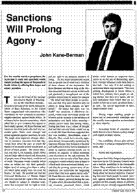 Sanctions will prolong agony