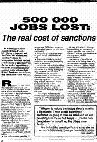 500 000 jobs lost: the real cost of sanctions