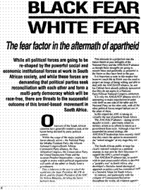 Black fear, White fear: the fear factor in the aftermath of apartheid