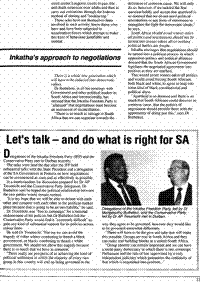 Lets talk and do what is right for SA