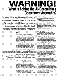 Warning: what is behind the ANC`s call for a Constituent Assembly?