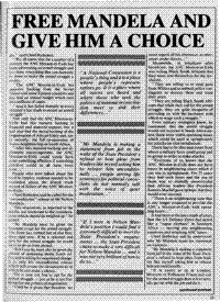 Free Mandela and give him a choice