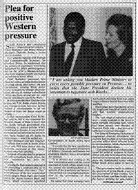 Plea for positive Western pressure