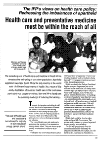 Health care and preventative medicine must be within reach of all