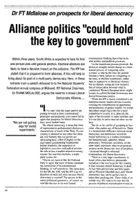 Alliance politics could hold the key to government