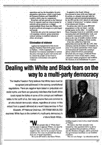 Dealing with White and Black fears on the way to a multi-party democracy