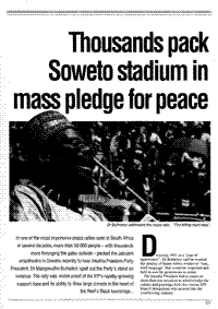 Thousands pack Soweto stadium in mass pledge for peace