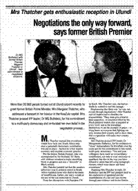 Negotiations the only way forward, says former British Premier