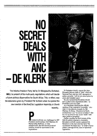 No secret deals with ANC - de Klerk