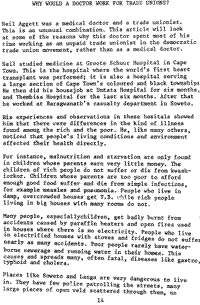 Why would a doctor work for trade unions?
