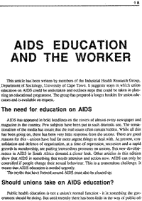 Aids education and the worker