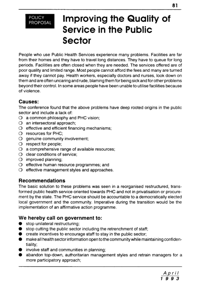 Improving the quality of service in the public sector