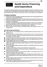 Health sector financing and expenditure