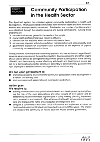 Community participation in the health sector