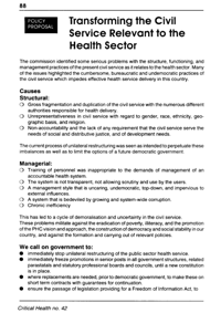 Transforming the civil service relevant to the health sector