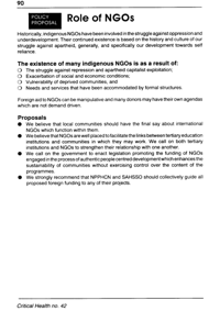 Role of NGOs