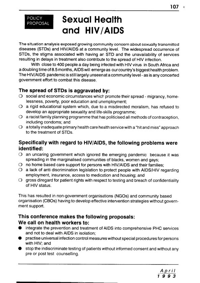 Sexual health and HIV/AIDS