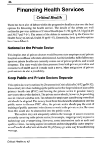 Financing health services
