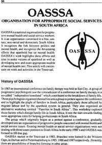 OASSSA - Organisation for Appropriate Social Services in South Africa
