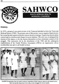 SAHWCO - South African Health Workers Congress