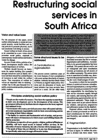 Restructuring social services in South Africa