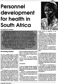 Personnel development for health in South Africa