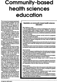 Community-based health sciences education