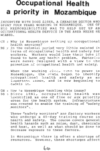 Occupational health a priority in Mozambique