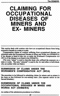 Claiming for occupational diseases of miners and ex-miners