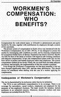 Workmen`s compensation: who benefits