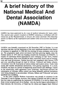 A brief history of the National Medical and Dental Association (NAMDA)