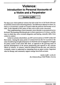 Violence: introduction to personal accounts of a victim and a perpetrator